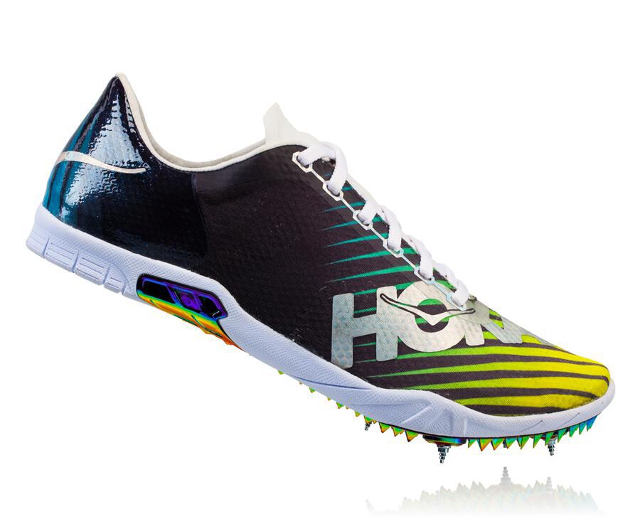 Hoka One One Spikes Mens Black/White - Speed Evo R - 31047MXCZ